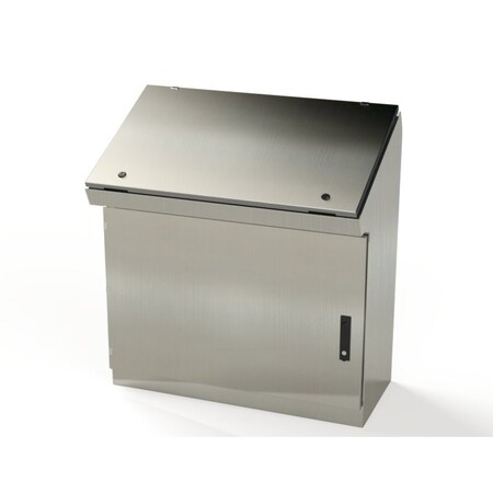 Saginaw Control & Engineering 1/4 Turn Latch, 3 Point Latch with Keyed Handle Electrical Enclosures, 4-1/4 in H, 15-1/2 in D SCE-403716SDCSS